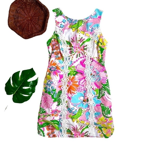Lilly Pulitzer For Target Nosey Posey Vibrant Floral Preppy Shift Dress Size 8 - Picture 15 of 16